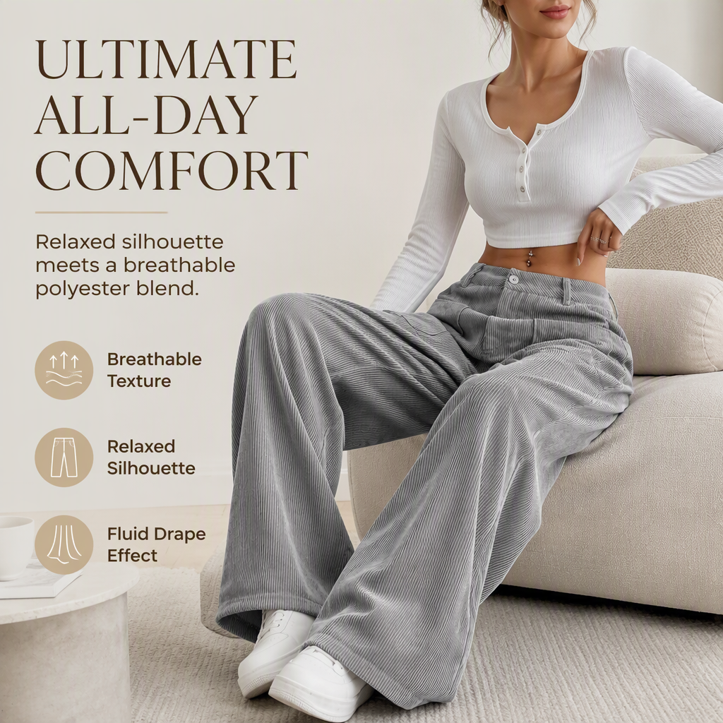 Women’s Casual Relaxed Fit Wide-Leg Pants