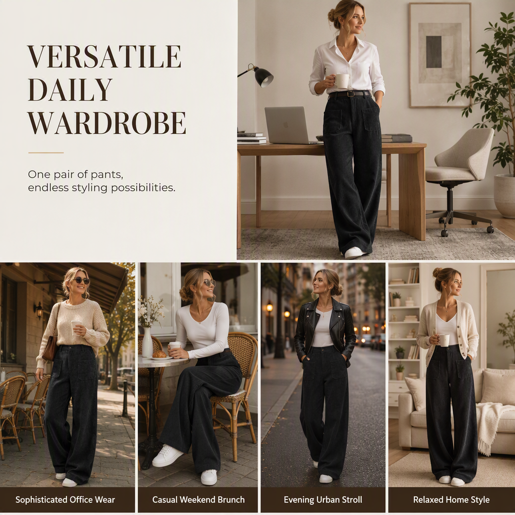 Women’s Casual Relaxed Fit Wide-Leg Pants