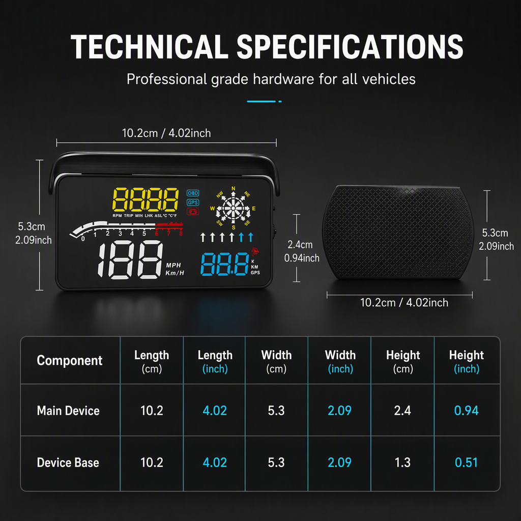 Head-Up Display (HUD) Car GPS Digital Speedometer