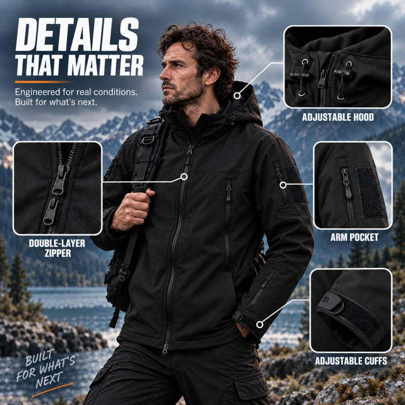 💥 Built for Wind & Rain | Men's Waterproof Insulated Outdoor Jacket