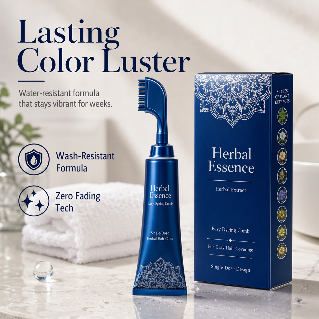 Plant-Based Comb-In Hair Color – 95% Gray Coverage, Ammonia-Free
