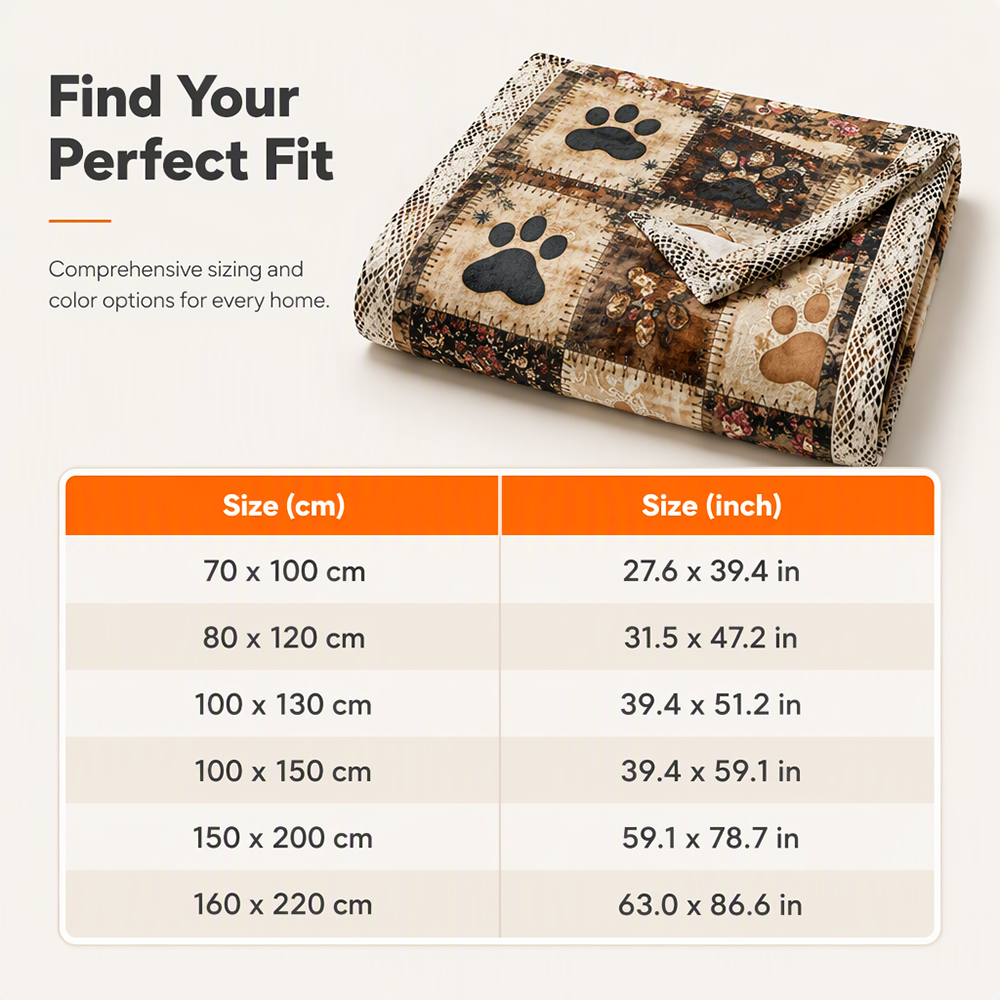 Cute Paw Print Soft Flannel Blanket