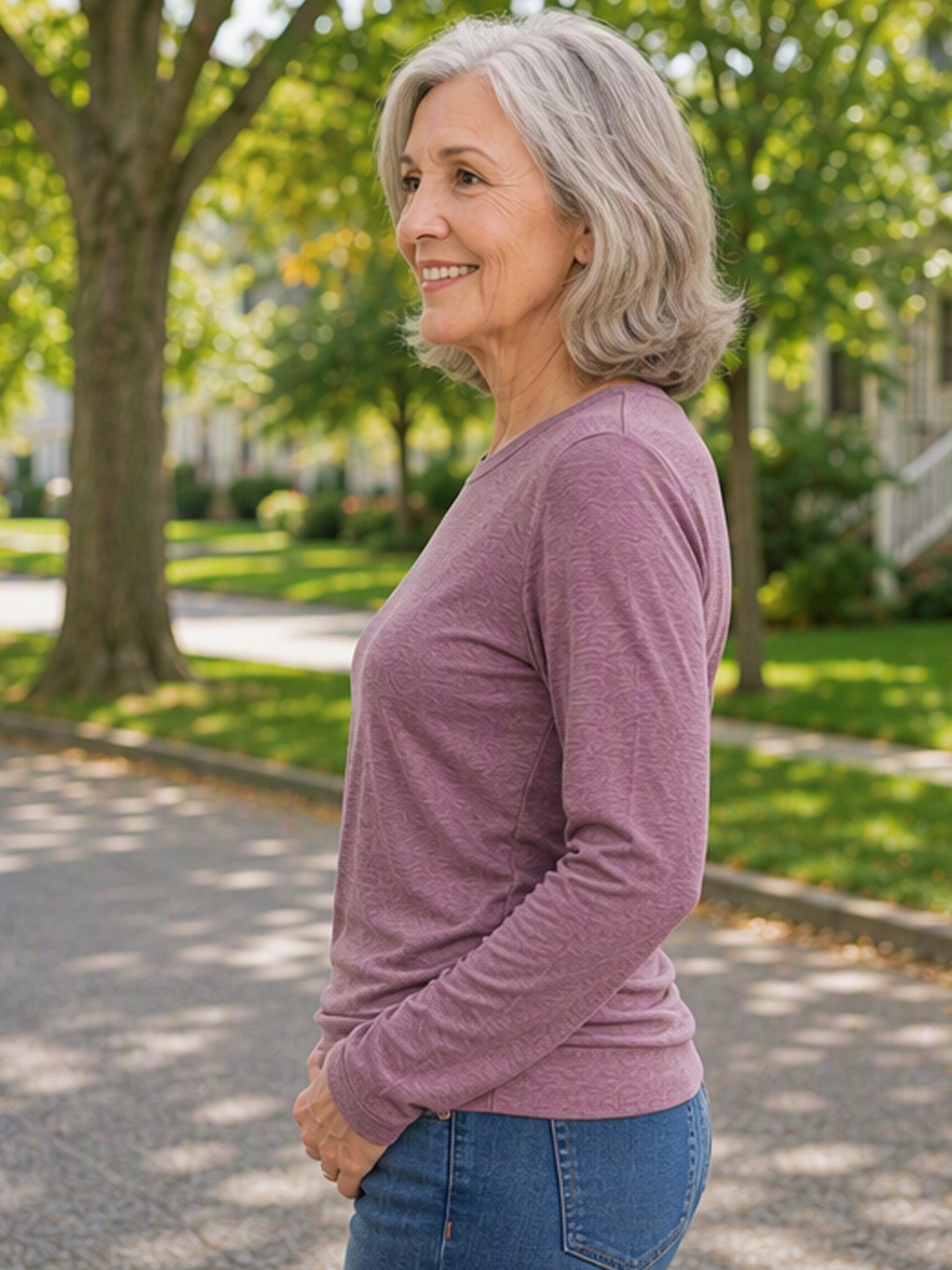 Women's Casual Crewneck Ruched HemTop