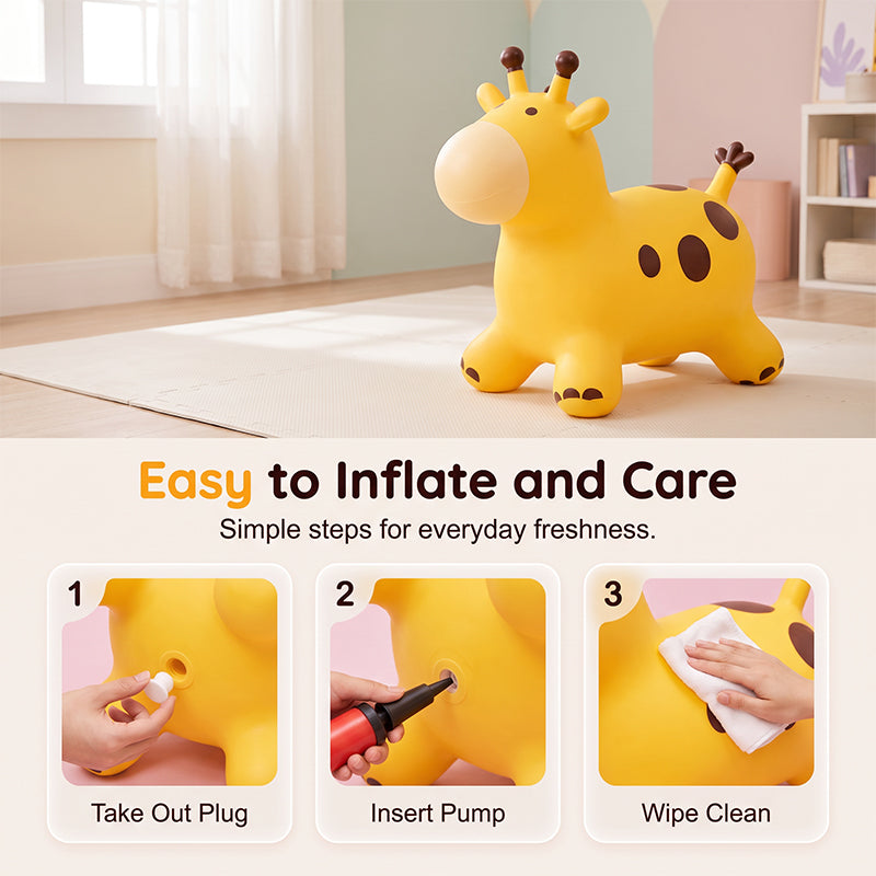 Cute Giraffe Bouncy Animal Hopper for Kids