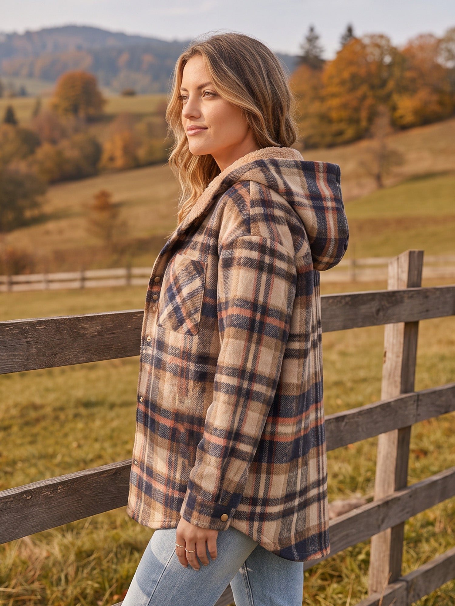 🎉 Last Day Promotion-55% OFF 🧸 Women’s Classic Cozy Plaid Hooded Jacket