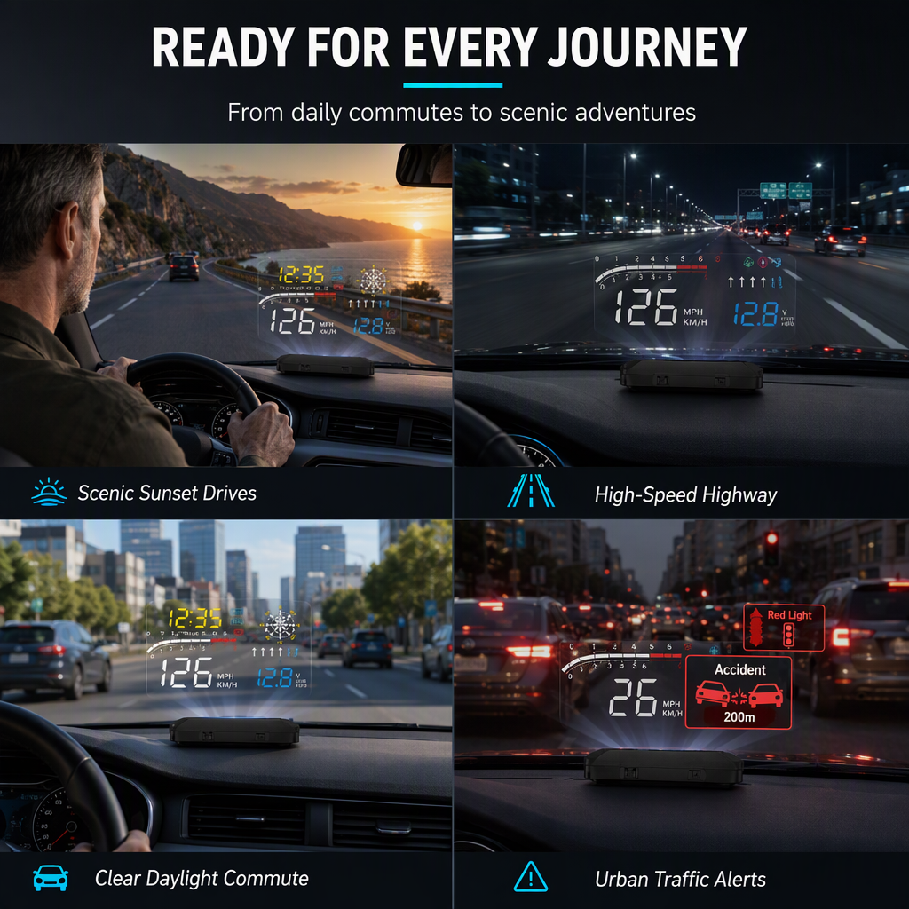 Head-Up Display (HUD) Car GPS Digital Speedometer
