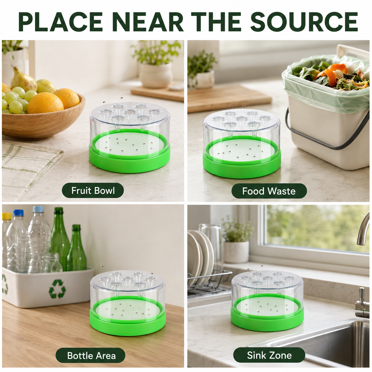 🌿 Reusable Fruit Fly Trap | No Power · No Spray ✅