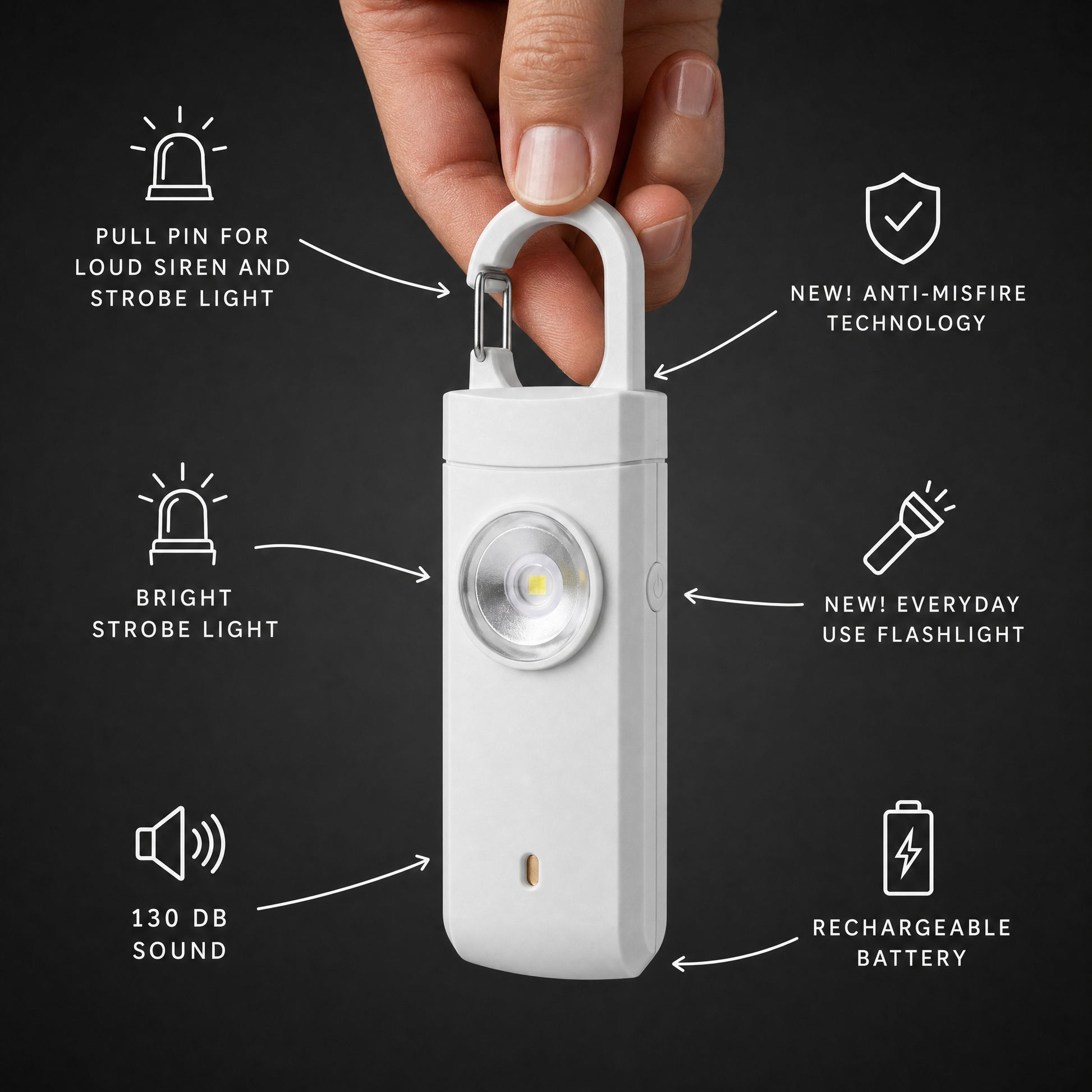 🚨 Rechargeable Personal Safety Alarm