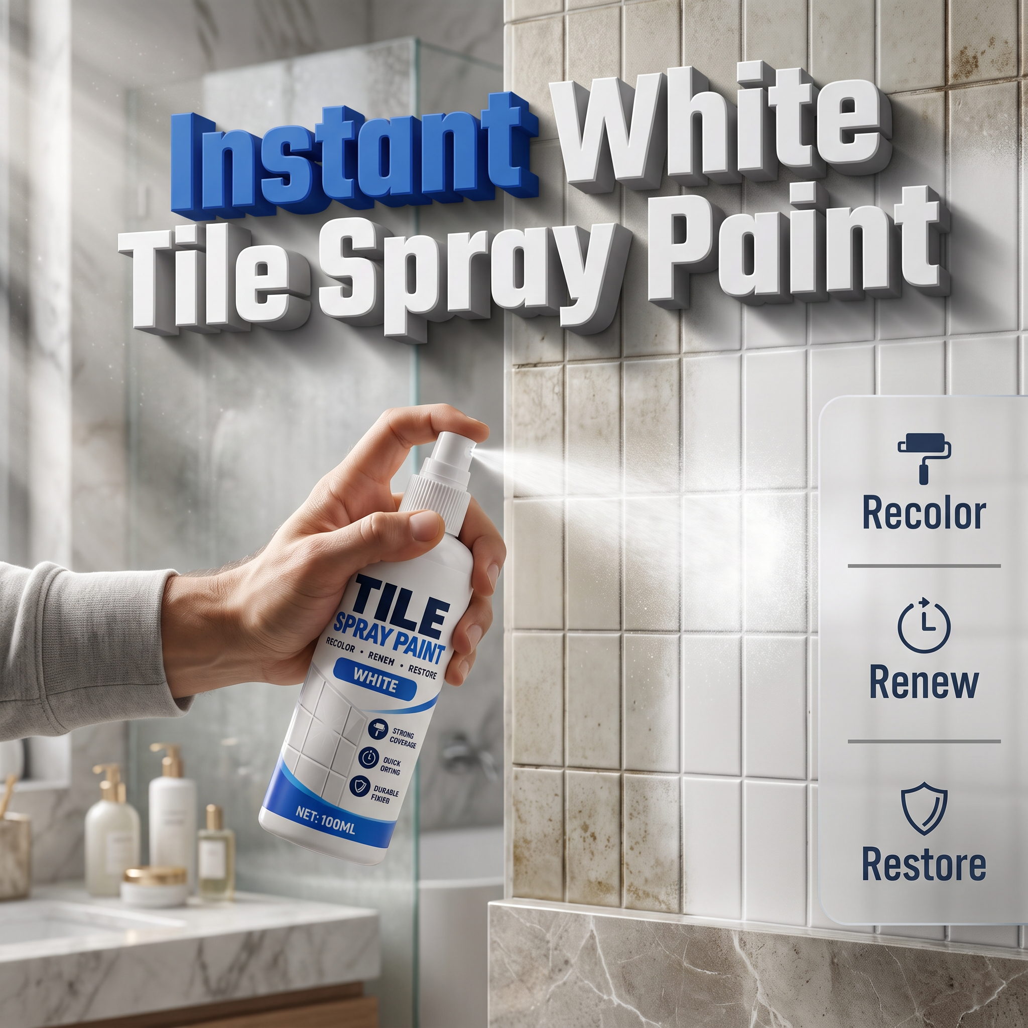 🎨 Tile Renewal Spray Paint | 100ml 3 Colors