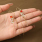 Red Peach Heart with Digital Tassel Earrings
