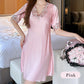 V-Neck Lace Embroidered Nightgown