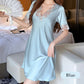 V-Neck Lace Embroidered Nightgown