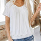 ✨ Hot Sale-50% Discount✨Women's Casual Pleated V-Neck Short-Sleeve Top