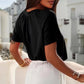 ✨ Hot Sale-50% Discount✨Women's Casual Pleated V-Neck Short-Sleeve Top