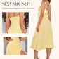 Women's Elegant Lace-Up Dress with Side Slit