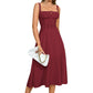 Women's Elegant Lace-Up Dress with Side Slit
