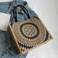 Women's Linen Printed Large Capacity Shoulder Bag