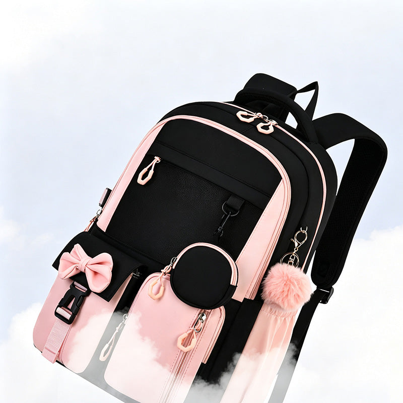 Cute Bowknot Backpack Set for Girls