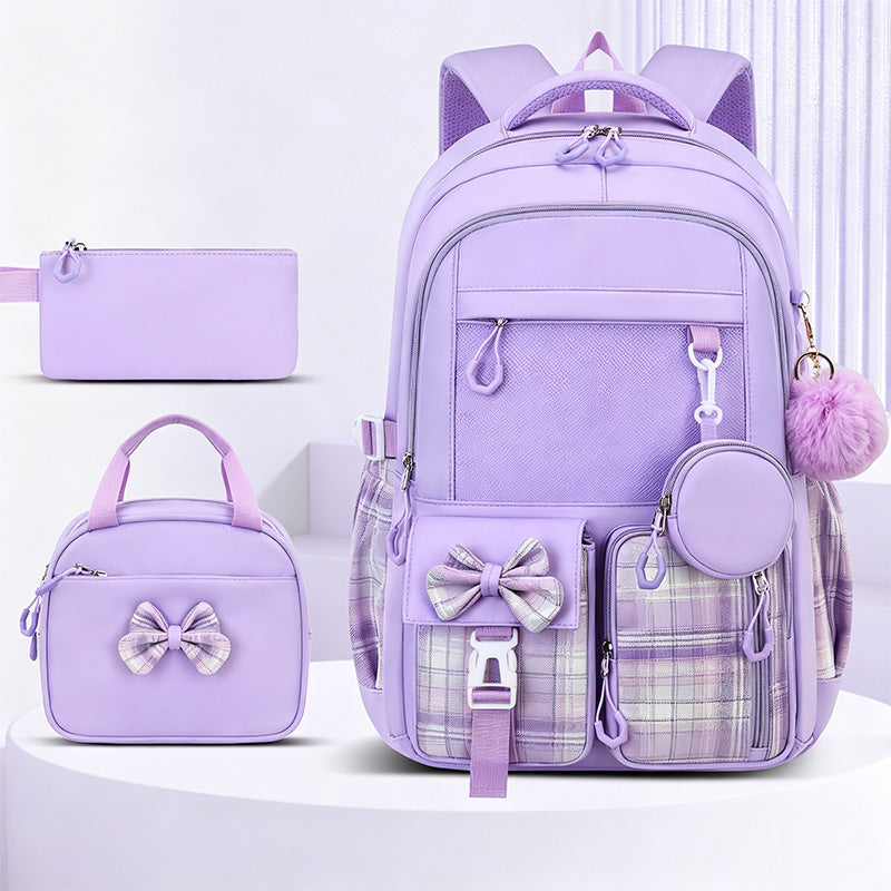Cute Bowknot Backpack Set for Girls