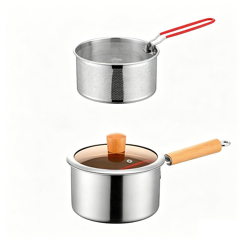 Stainless Steel Fryer Pot With Basket