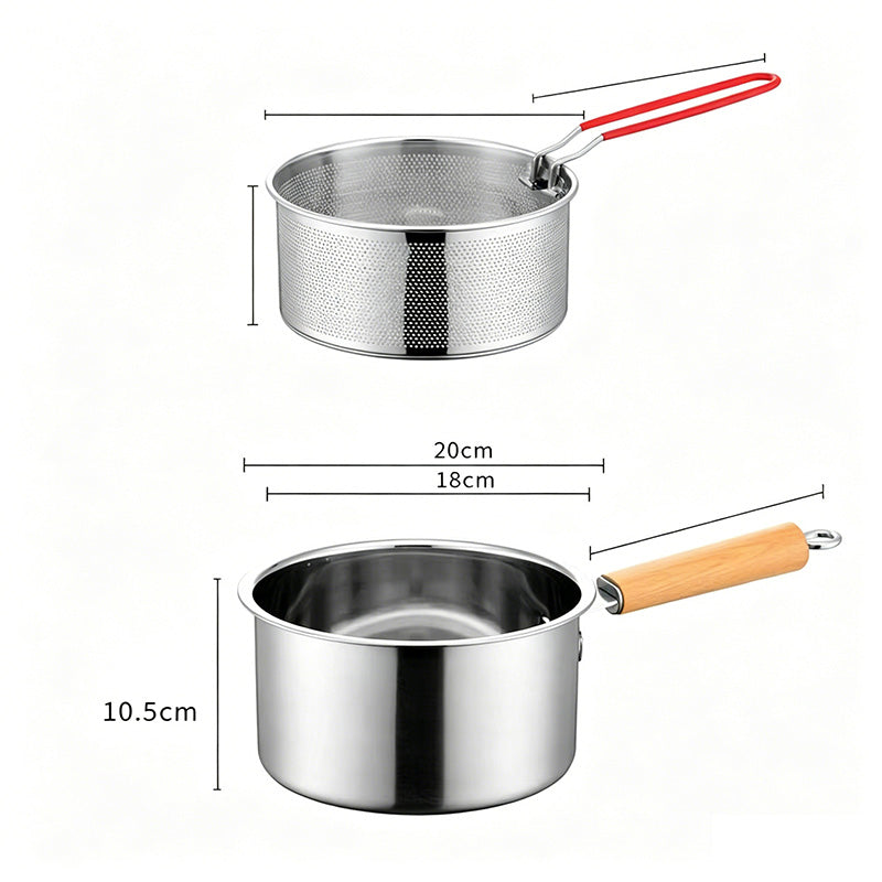 Stainless Steel Fryer Pot With Basket