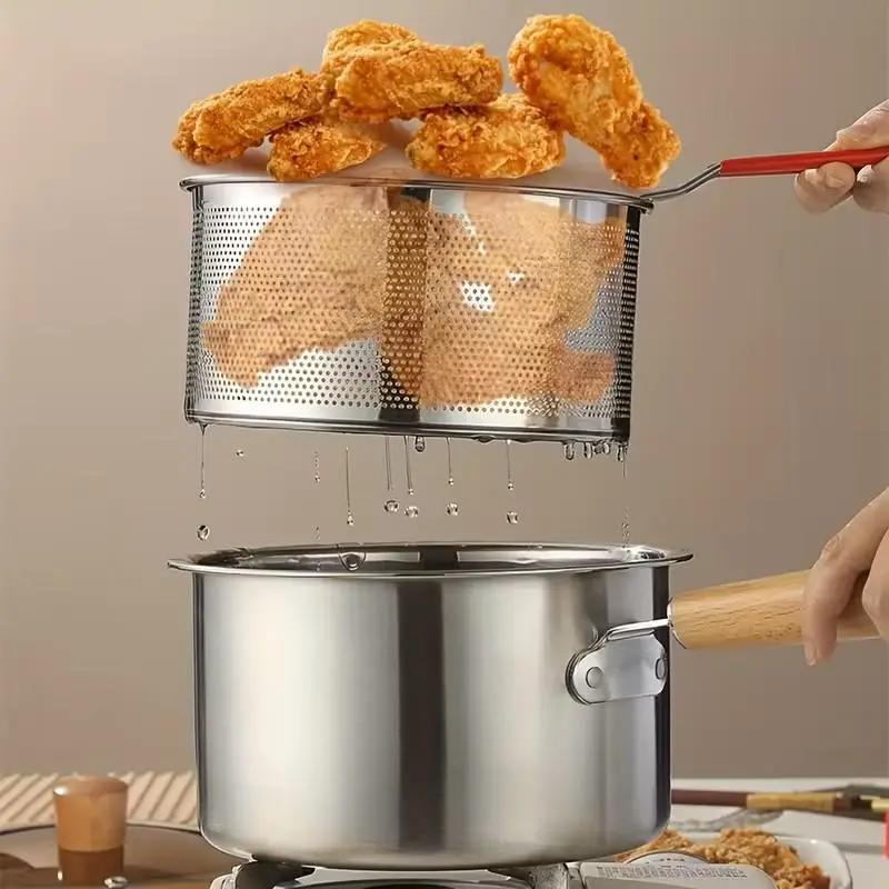 Stainless Steel Fryer Pot With Basket