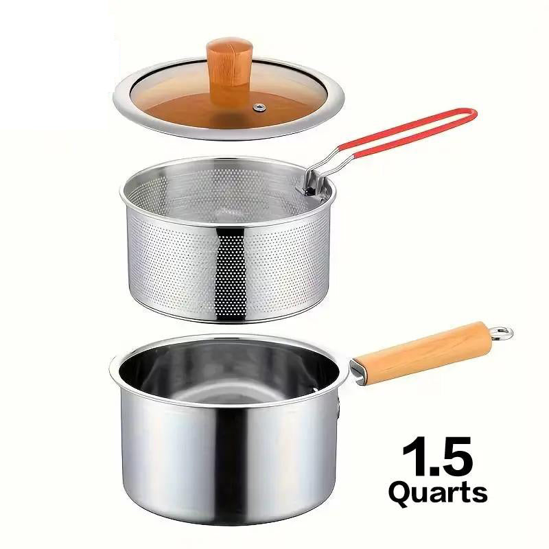 Stainless Steel Fryer Pot With Basket