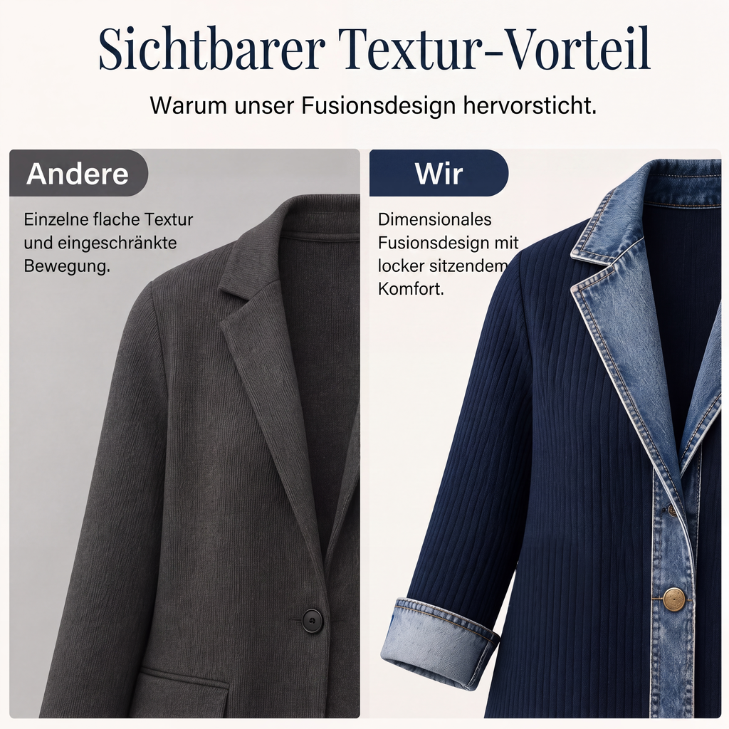 🔥Heißer Verkauf 50% Rabatt🧥Lässiger Chic für jeden Tag – Gerippte Strickjacke mit Deni
