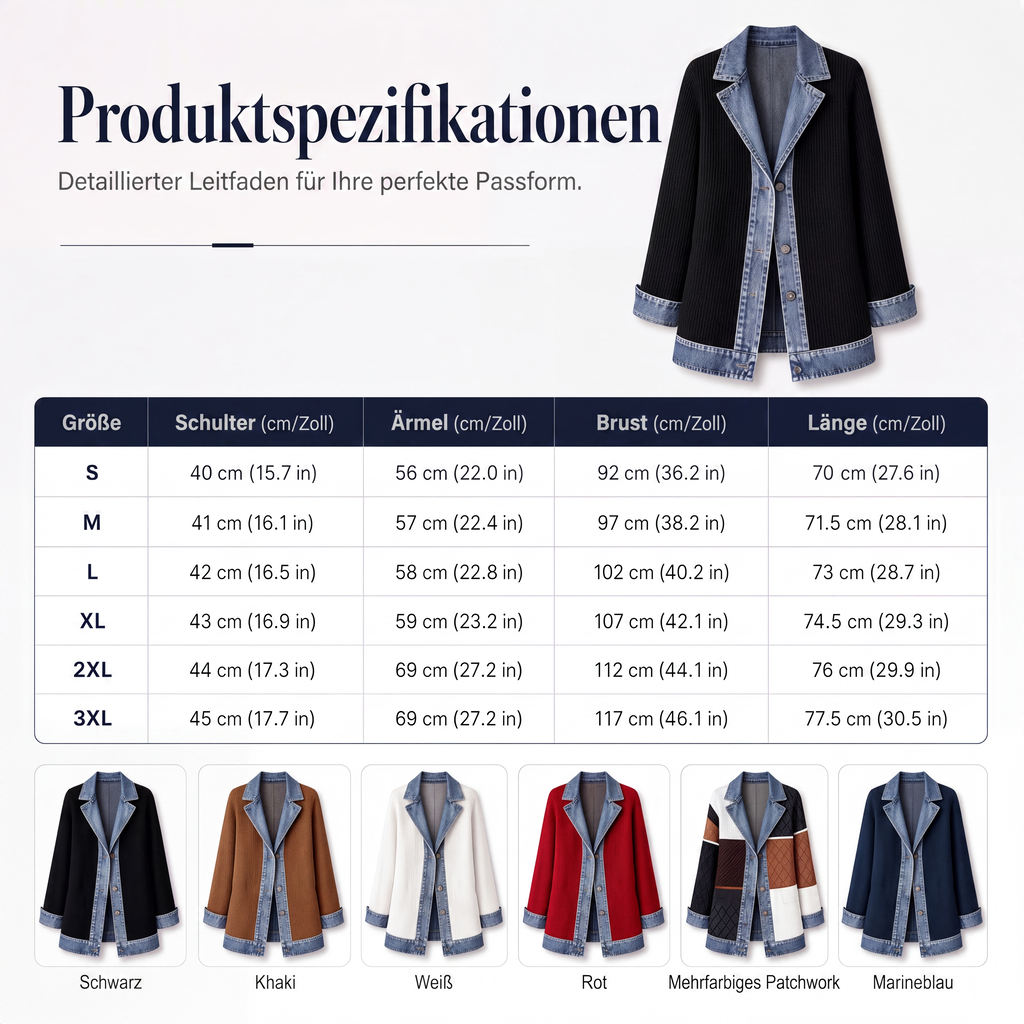 🔥Heißer Verkauf 50% Rabatt🧥Lässiger Chic für jeden Tag – Gerippte Strickjacke mit Deni