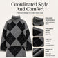 Women's Argyle Knit Sweater & Skirt Set